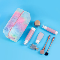 Sacs de maquillage avec Logo personnalisé mignon arc-en-ciel Tie Dye, pochette d'organisation de beauté