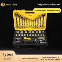 Jeu de douilles en acier au vanadium de 37 pièces, directement de l'usine, avec coffret en plastique, clé à double usage pour l'entretien mécanique automobile et domestique