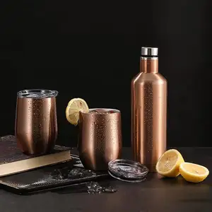 Ultimo Design Premium bicchiere da vino Set 304 acciaio inossidabile una bottiglia d'acqua più due portauovo Logo personalizzabile