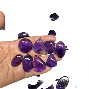 FAIJAN GEMS Pierre d'améthyste violette naturelle africaine, cabochon poire de tailles variées, pierre précieuse en vrac, évaluation tierce pour la fabrication de bijoux - Product Image 1