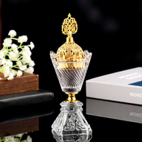 Ensemble de brûleurs à encens arabes en bois de cristal, allumeur de Bakhoor en métal à refoulement, grands brûleurs d'encens Zen en résine Mubkhar