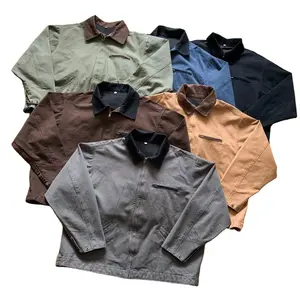 OEM कस्टम डिज़ाइन 12 ऑउंस हैवी ड्यूटी कैनवास वर्कर विंटर जैकेट पुरुषों की वर्क जैकेट अभी तक कोई समीक्षा नहीं 4 खरीदार