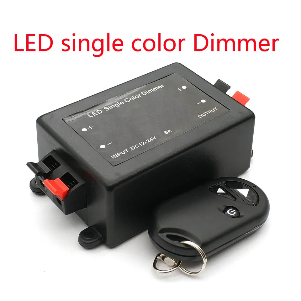 LED Dimmer de un solo color 3Key 11Key RF Control remoto Inalámbrico Plástico LED Dimmer Controller 12V 24V DC 8A
