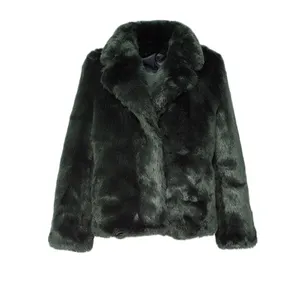 Hot Sale New No Decoration Solid Color Cropped Fur Coat Faux Fur Coat For Women