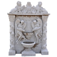 Fontaine d'eau d'extérieur, murale en marbre blanc, pour jardin 3 m