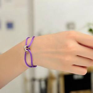 <span class=keywords><strong>Bracelet</strong></span> en acier inoxydable satiné, bijoux de mode, <span class=keywords><strong>bracelet</strong></span> en <span class=keywords><strong>fil</strong></span> de corde avec 3 anneaux, cordon réglable pour femmes et hommes - Product Image 6