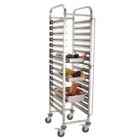 Chariot de refroidissement mobile en acier inoxydable à 15 niveaux en treillis métallique pour boulangerie, four et présentoir à pâtisserie