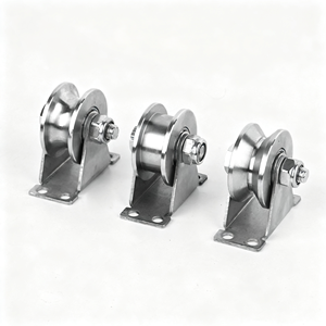 Rouleau de porte coulissante à gorge en V en acier inoxydable avec support, roulement double robuste, certifié CE, OEM disponible - Product Image 5