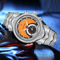 Montre-bracelet de luxe Y2K rétro pour homme, à quartz, avec bracelet en alliage irrégulier, calendrier, étanche, style mode masculine, Reloj Hombre