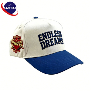 Casquette de baseball QZFSO personnalisée à 5 panneaux bicolore en coton, populaire pour femme, à visière incurvée, brodée à la machine, élégante et décontractée, pour le sport - Product Image 1