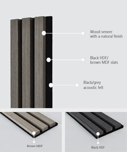 Paneles acústicos de listones de madera OEM WINEGO Panel acústico de pared de chapa de madera Panel acústico de madera con acabado natural - Product Image 2