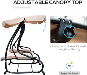 Gazebo đu giường với muỗi lưới hông ngoài trời Swing ngu gục với đệm và gối 3 chỗ ngồi ngoài trời Patio Swing ghế - Product Image 6