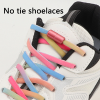 Nouveaux lacets élastiques colorés baskets sans cravate lacet en cours d'exécution lacets ronds sans cravates lacets en métal vis Capsule serrure dentelle
