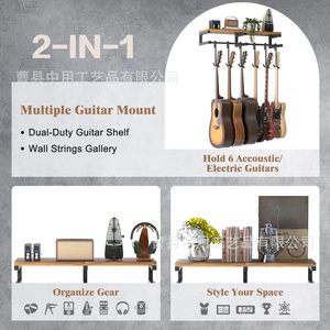 <b>Wall</b> <b>Mounted</b> Guitar Rack Wooden Storage <b>Shelf</b> For Living Room Display And Organization - Product Image 4