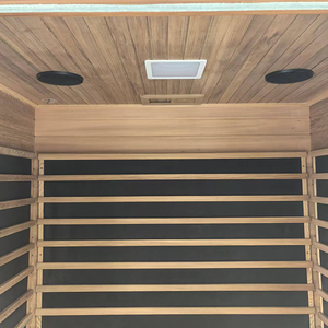 Sauna infrarouge personnalisé pour 8 personnes Carbone Infrarouge lointain Low EMF Bois massif Pruche Coffre-fort électrique Design moderne Style Vapeur sèche - Product Image 3