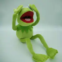 YIWU ALLO 어린이 박제 동물 장난감 손 인형 부드러운 플러시 장난감 긴 다리 녹색 Kermit Fro-g 인형