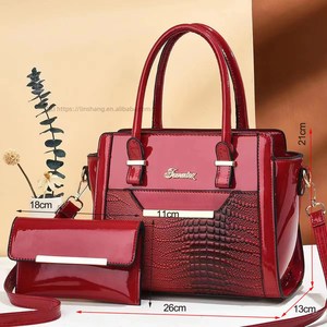 Alligator PU Leather Women's Bags Set Handbags Shoulder Bags Come With a Wallet for Women Ladies Large <b>Purses</b> - Product Image 1