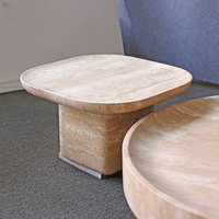 Meubles de salle à manger modernes en marbre, design rond et carré à base basse, pour appartement, intérieur résidentiel