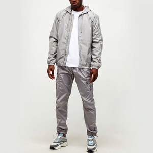 <b>Men</b> <b>Lightweight</b> Hooded Windbreaker <b>Jacket</b> Solid Color Zipper Closure Casual Outdoor Sport Wear Autumn Season Waterproof - Product Image 1