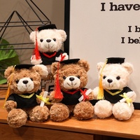 Cadeaux de remise de diplôme Maternelle Université Lycée École primaire Ours en peluche personnalisé avec logo Cadeau commémoratif en peluche polyester