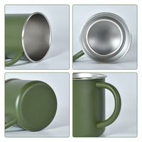 Mug isotherme personnalisé 400 ml en acier inoxydable 304 à paroi simple, léger, pour le thé et le café, idéal pour le camping, le bureau et l'usage quotidien