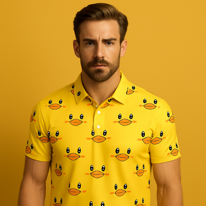 OEM Absorbe la humedad de tela suave de secado rápido logotipo personalizado de impresión 3 colores de golf de color amarillo Polo para los hombres - Product Image 1