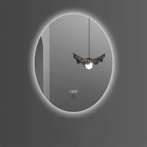 Miroir LED éclairé ovale certifié UL, décoration de la maison, ensemble de salle de bain, miroir mural rétro-éclairé avec Anti-buée