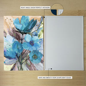 Wand kunst Bild druck Aquarell Blaue Blumen Metall Poster Nordische abstrakte Pflanze Metall malerei Modernes Wohnzimmer Home Decor - Product Image 3
