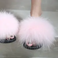 Happy Slides New Design Wholesale LV Shoes Real Fur Slides