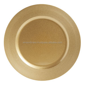 Assiette de présentation décorative en laiton métallique, très vendue, pour assiettes à dîner, pour la maison et la cuisine - Product Image 4