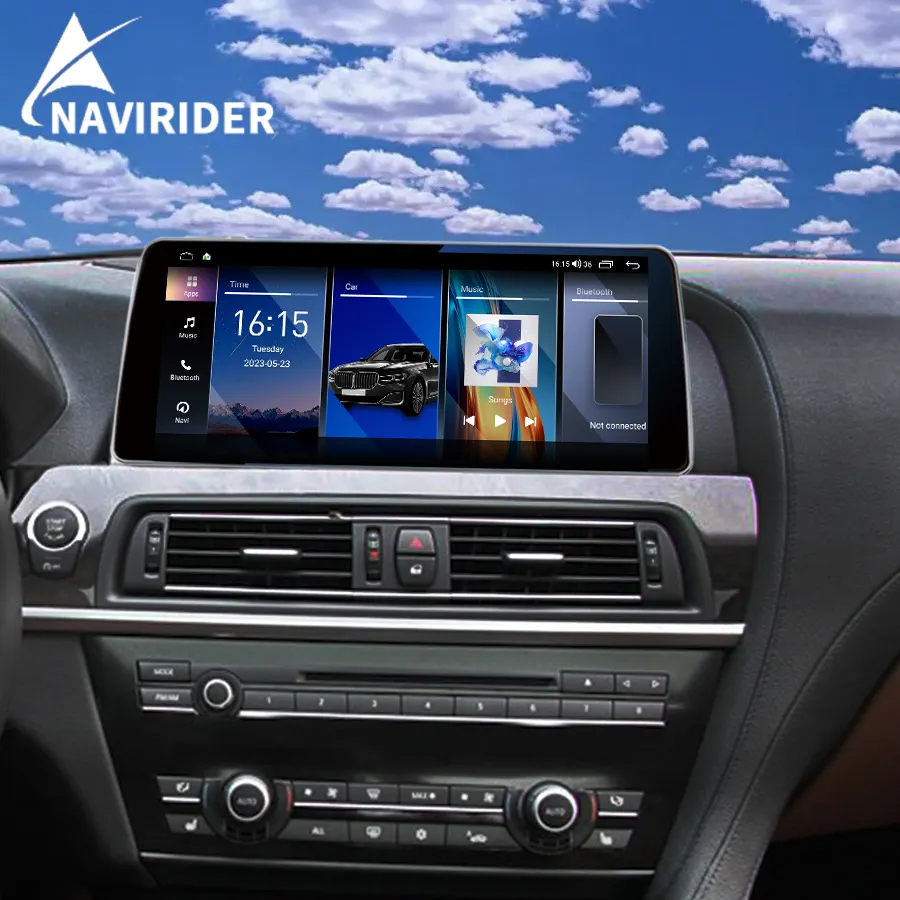 12.3 "8 + 256 Android 13 autoradio GPS นำทาง CarPlay สำหรับ BMW 6ชุด F06 F12เครื่องเล่นมัลติมีเดียในรถยนต์หน้าจอสัมผัส QLED