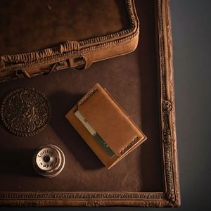 Boshiho Genuine Leather Anti-Theft Minimalist Portable Vintage Multi-function Handmade Custom Size Travel <b>Id</b> Card <b>Holder</b> Pocket - Product Image 5