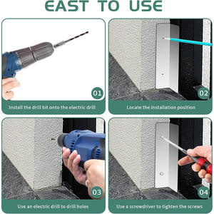 طقم حماية لباب المرآب على شكل حرف L ضد القوارض والثعابين (قطعتان) مع براغي وريشة حفر للأبواب القياسية - Product Image 3