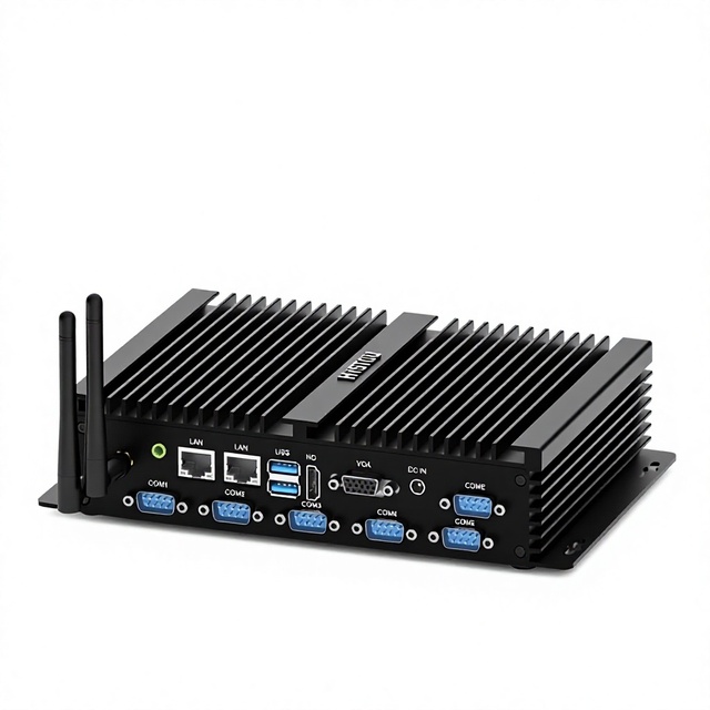 HYSTOU Core I5-4200U Embedded Fanless Industrial Control PC Dual Network Ports Six Serial Ports Mini Desktop No Hard Drive No