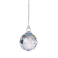 Pendentif boule de cristal transparente de 40 mm, technique polie, attrape-soleil, pendentif cristal arc-en-ciel