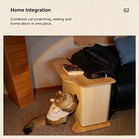 Table d'appoint griffoir pour chat en bois massif avec griffoir en sisal, protecteur de meubles, pour usage humain et animal, articles pour animaux de compagnie