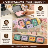 Southpeak Toy Cake Box Squishy Super Wet Soft PU Slow Rising Fidget Toy Squeeze Toy Stress Relief Tin Box Squishy Factory OEM