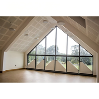 Fenêtre de balcon panoramique à double vitrage, grande, fixe, en alliage d'aluminium, du sol au plafond, à rupture de pont thermique, insonorisée, avec écran pliant