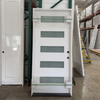 Portes intérieures pré-montées en MDF à 5 panneaux, style Shaker moderne, avec vitrage, pour le marché américain