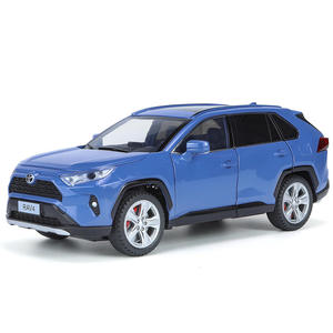 PANDAS 1/24 Scale Diecast Toyoto RAV4 Car Model Pullback Door Open Sound &amp; Light Decoration Alloy Collection Car <strong>Toys</strong> - Product Image 1