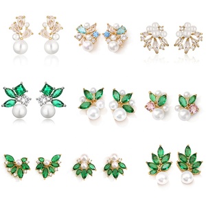 RAKOL EP5541 nueva moda chapado en oro de agua dulce boda pendientes de perlas regalo de joyería para mujer - Product Image 1