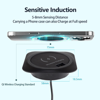 Prise de courant encastrée universelle USB Type C pour bureau Prise de surface montée pour meubles de bureau Prises et prises pratiques
