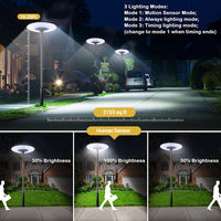 Lampe solaire de jardin ronde avec détecteur de mouvement, haute luminosité, étanche IP67, pour allée extérieure, patio, cour, marches