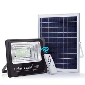 2600 Lumens Solar Powered Street Light IP67 Waterproof Remote Control Security Lighting Outdoor 40W Solar Flood Light