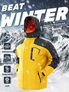 Vestes d'hiver imperméables pour l'extérieur, vestes doublées en polaire pour hommes, manteaux thermiques, ski, snowboard - Product Image 3