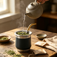 Cuillère-paille en acier inoxydable pour café, lait, thé, jus, avec filtre à thé et agitateur, accessoires de boisson réutilisables