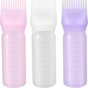 Wholesale Custom Plastic Detangling Hair <b>Brush</b> Set Massage Shampoo <b>Brush</b> and 6oz Hair Dyeing Applicator Bottle - Product Image 1