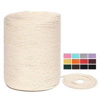 Échantillon gratuit de corde en coton diamètre pour macramé 2mm cordon torsadé décoration cordon en coton macramé torsadé blanc