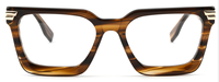 Monture de lunettes carrée épaisse en acétate, faite à la main, style unisexe, personnalisable avec logo, tendance et durable, vente en gros, stock disponible