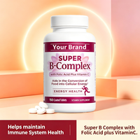 Tablet Vitamin B Kompleks Berlapis B1 B2 B6 B12 Niacin Riboflavin Asam Folat Antioksidan Imunitas Energi Suplemen Diet